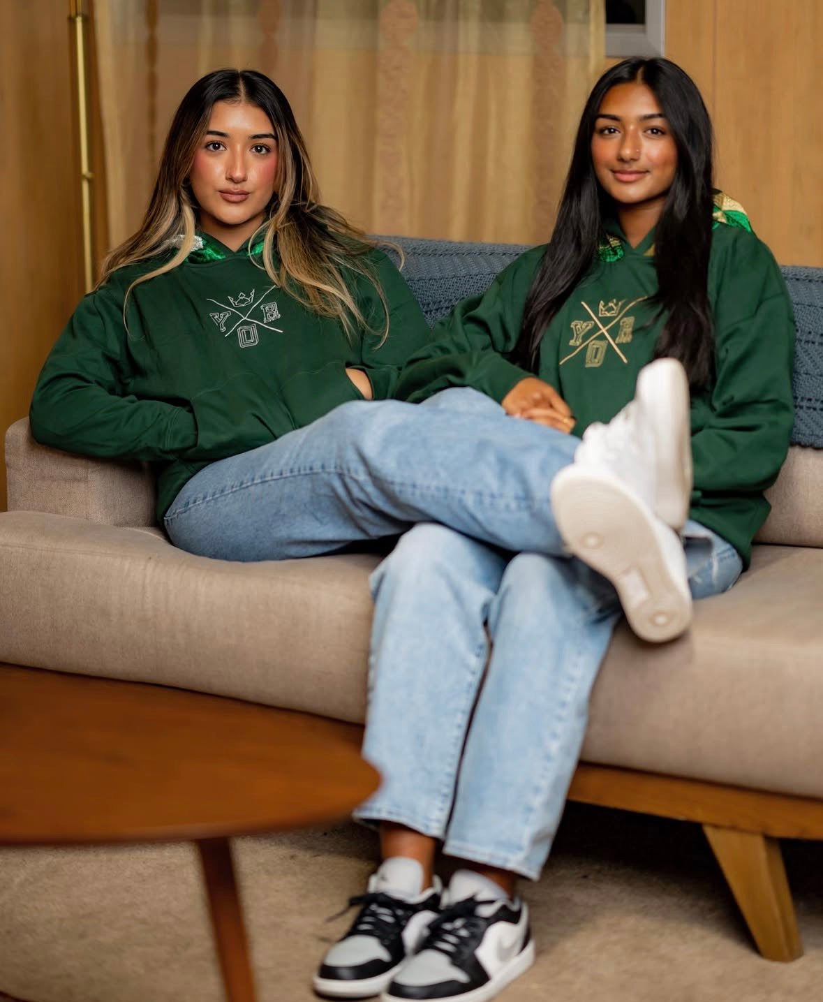 YOR® Green/Gold Archive Phulkari Hoodie - Forest Green (Original Logo Era - 2017–2023)