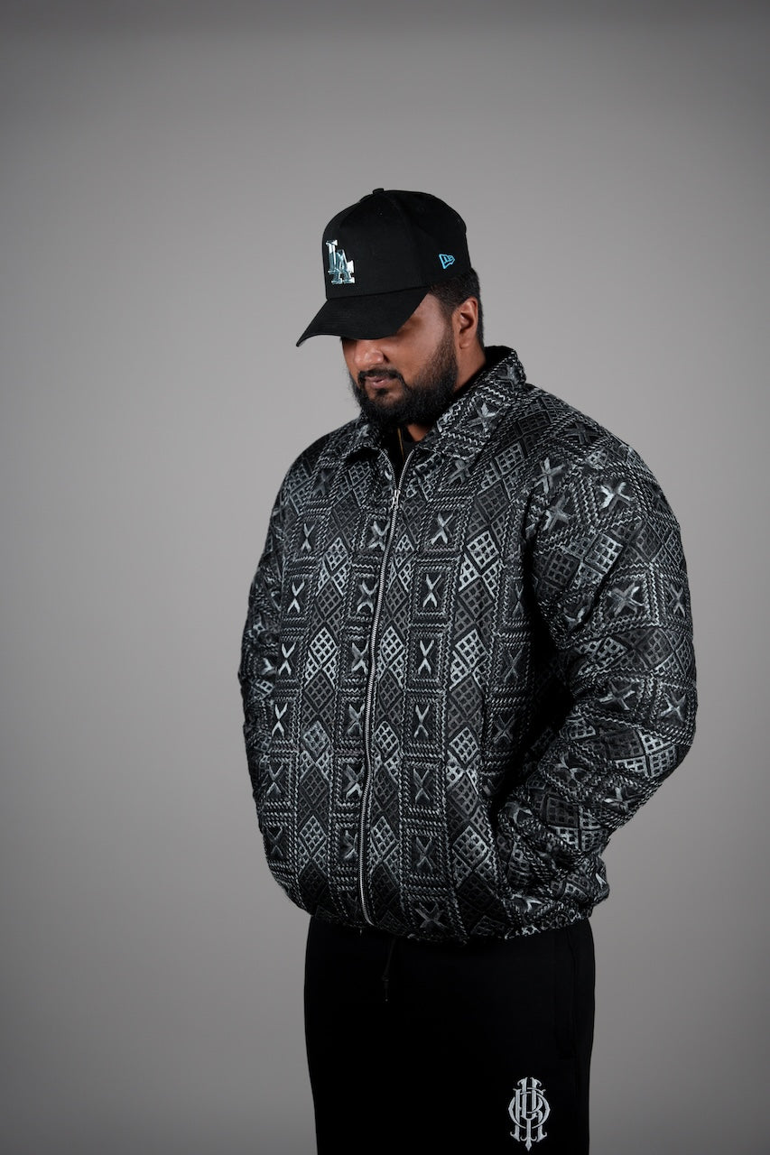 YOR® UNISEX PHULKARI PUFFER JACKET - COOKIES AND CREAM