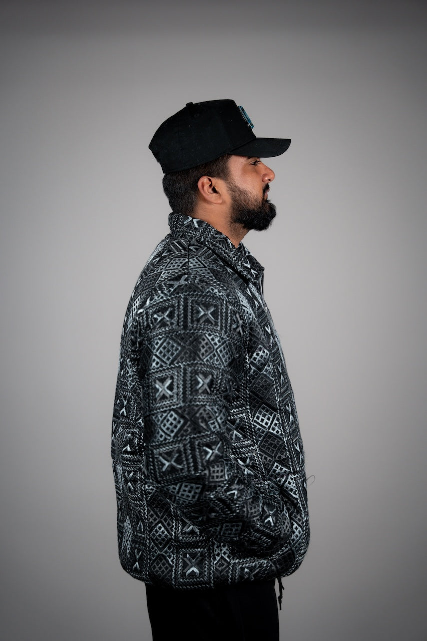 YOR® UNISEX PHULKARI PUFFER JACKET - COOKIES AND CREAM