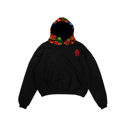 YOR® BLACK PHULKARI HOODIE - BLACK (PRE-ORDER)