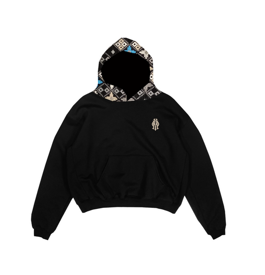 YOR® Obsidian Phulkari Hoodie - Black