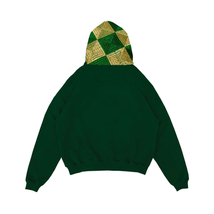 YOR® Green/Gold  Archive Phulkari Hoodie - Forest Green (Original Logo Era - 2017–2023)