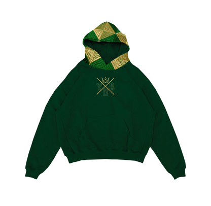 YOR® Green/Gold  Archive Phulkari Hoodie - Forest Green (Original Logo Era - 2017–2023)