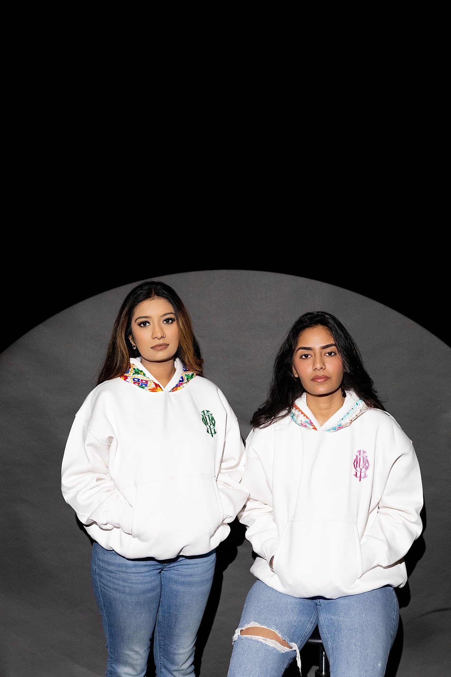 YOR® WHITE PHULKARI HOODIE - WHITE (Ready To Ship)