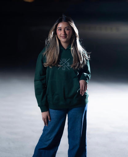 YOR® Ombre Green Archive Phulkari Hoodie - Forest Green (Original Logo Era - 2017–2023)