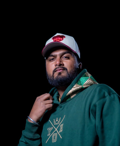 YOR® Green/Gold  Archive Phulkari Hoodie - Forest Green (Original Logo Era - 2017–2023)