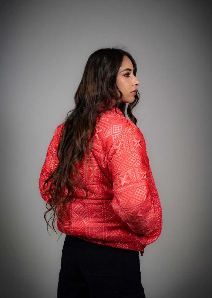 YOR® Womens Valentine Phulkari Puffer Jacket - (Limited Edition)