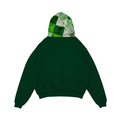 YOR® Ombre Green Archive Phulkari Hoodie - Forest Green (Original Logo Era - 2017–2023)